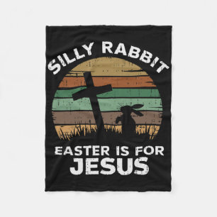 Ostersonntag Dummer Hase Ostern ist für Jesus Chri Fleecedecke