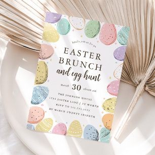 Ostersonntags-Brunch und Ostereiersuche Osterfeier Einladung