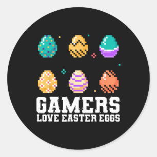 Osterspiele Liebe Ostereier-Gamer Runder Aufkleber