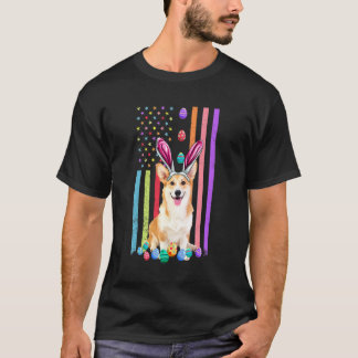 Ostertag Amerikanische Eier Flagge Corgi Hund Lust T-Shirt