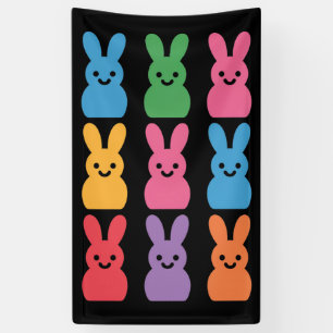 Ostertag Bunny Eggs Kariert Leopard Banner