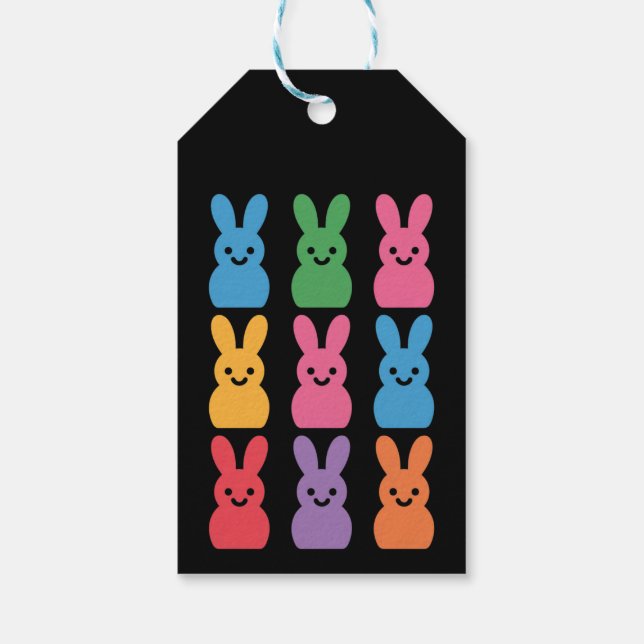 Ostertag Bunny Eggs Kariert Leopard Geschenkanhänger (Rückseite)