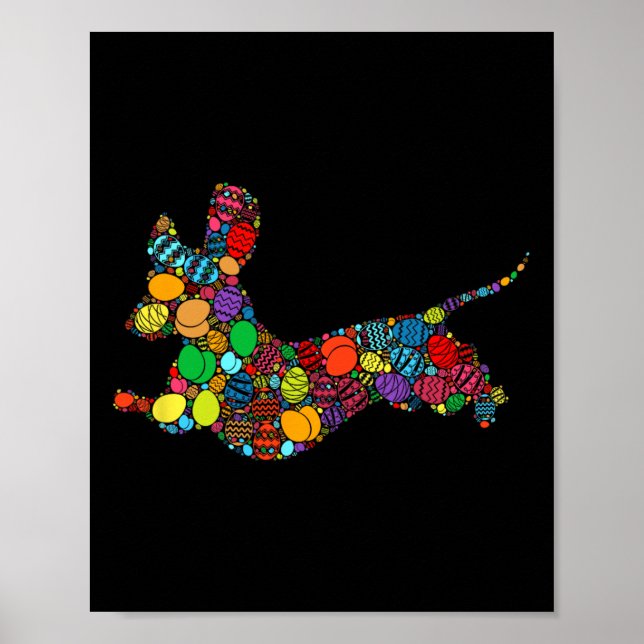 Ostertag farbenfroh gezähmtes Ei - Hund Poster (Vorne)