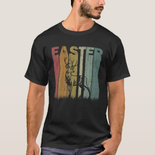 Ostertag Hirsch Retro Grafische Osterkostüm T-Shirt