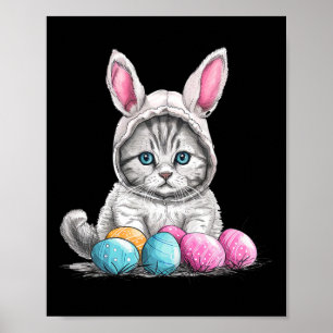 Ostertag Katze Osterkatze Ostereier Poster