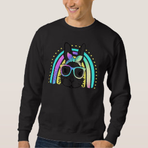 Ostertag Niedlich Bunny Face Gefärbte Krawatte Gla Sweatshirt