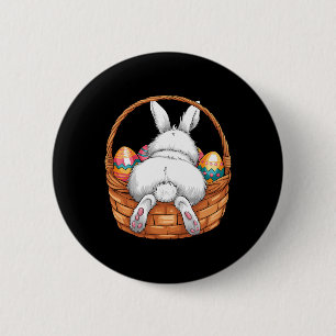 Ostertag Süßer Hase Bysket Jagd Schokoladenei Button
