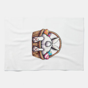 Ostertag Süßer Hase Korb Jagd Schokoladenei Geschirrtuch