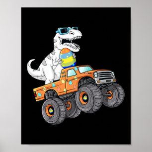Ostertag T-Rex Dino fährt einen Monstertruck Junge Poster