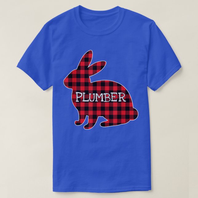 Ostertagen Kostüm Red Kariert Bunny Graphber T-Shirt (Design vorne)