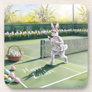 OsterTennis Kaninchenspieler auf dem Platz Getränkeuntersetzer