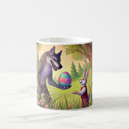 Osterüberraschung - Das Geschenk des Wolfs an den Kaffeetasse