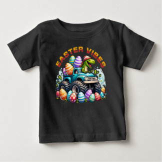 Ostervibes Dino auf Monster Truck mit Ostereier Baby T-shirt