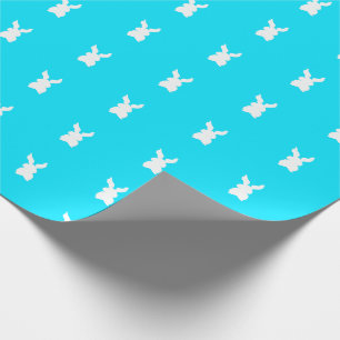 Ostervibrantes Korallen-Aquablau-Hasenmuster Geschenkpapier