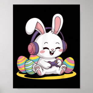Ostervideo Game Bunny Gaming Controller Gamer Bo Poster