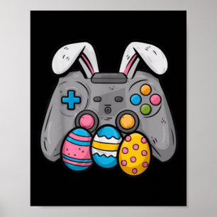 Ostervideospiel Bunny Eggs Gaming Gamer Boys Kind Poster