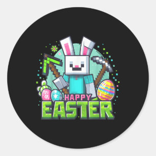 Ostervideospiel Bunny Eggs Gaming Gamer Boys Männe Runder Aufkleber