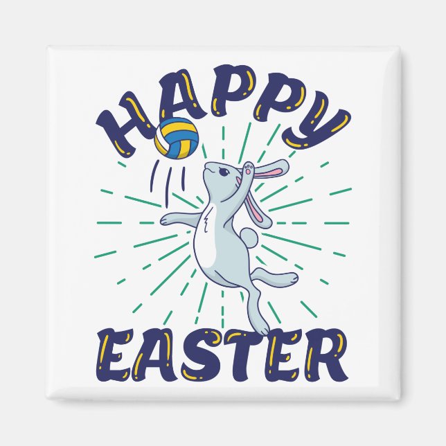 Ostervolleyball Bunny Jump Serve Magnet (Vorne)