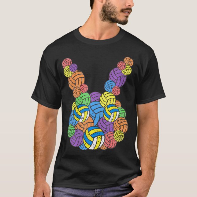 Ostervolleyball Lover Bunny Head Ball Egg T-Shirt (Vorderseite)