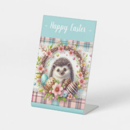 Osterwasserfarbe Kariert Baby Igel Sockelschild
