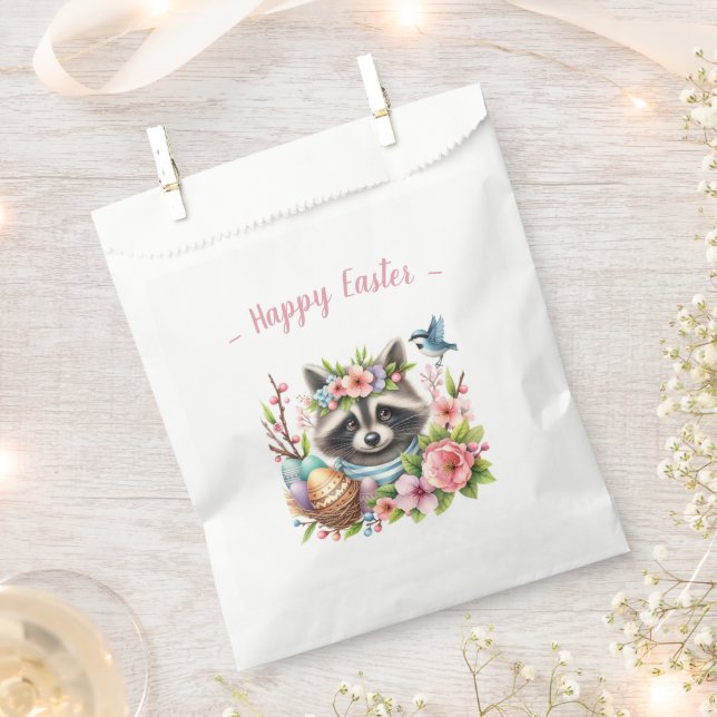 Osterwasserfarbe Raccoon Eier und Blume Geschenktütchen (Ausgeschnitten)