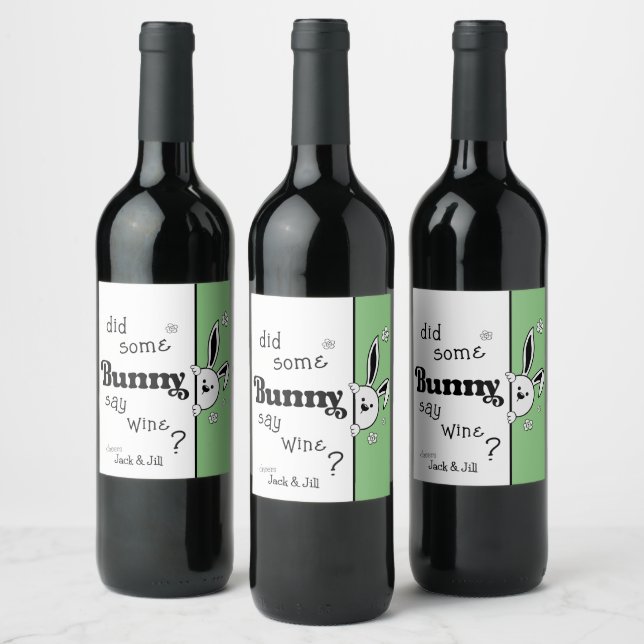 Osterweinetikett Sagte ein paar Bunny Wein? Weinetikett (Flaschen)