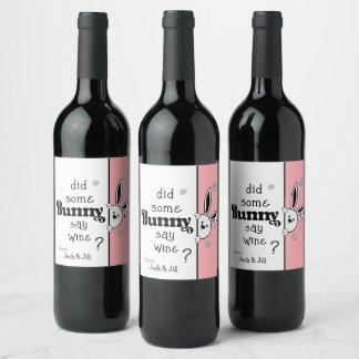Osterweinetikett Sagte ein paar Bunny Wein? Weinetikett