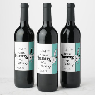 Osterweinetikett Sagte ein paar Bunny Wein? Weinetikett
