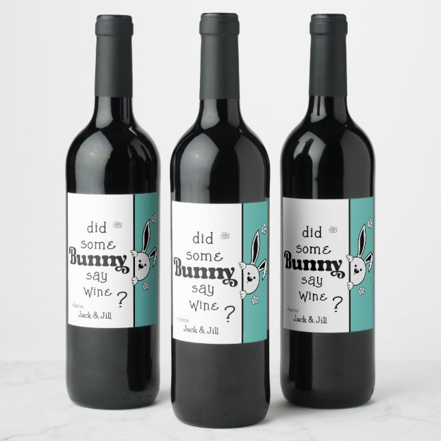 Osterweinetikett Sagte ein paar Bunny Wein? Weinetikett (Flaschen)