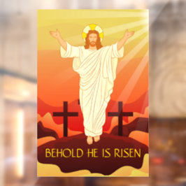 Osterwiederauferstehung Jesu siehe, er ist verschm Fensteraufkleber