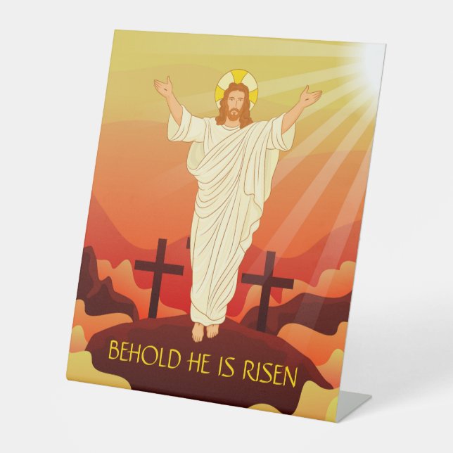 Osterwiederauferstehung Jesu siehe, er ist verschm Sockelschild (Vorderseite)