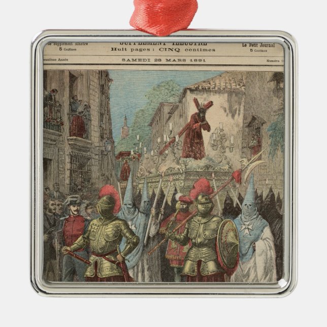 Osterwoche in Sevilla Ornament Aus Metall (Vorne)