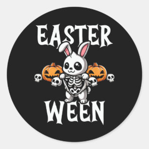Osterwoche Skeleton Sonniges Halloween Thema Runder Aufkleber