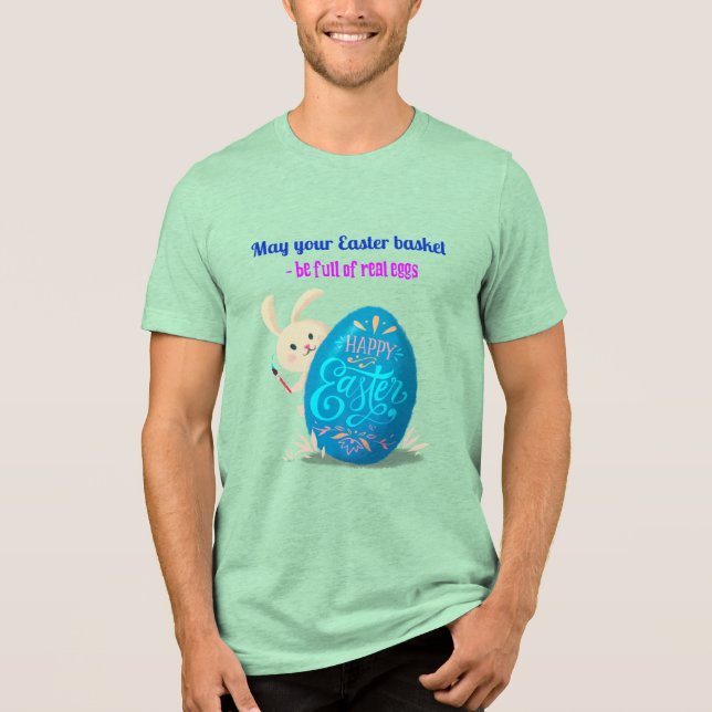 Osterwunsch für echte Eier Pastellgrün Tri-Blend Shirt (Vorderseite)