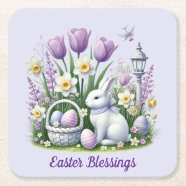 Osterwünsche Rechteckiger Pappuntersetzer