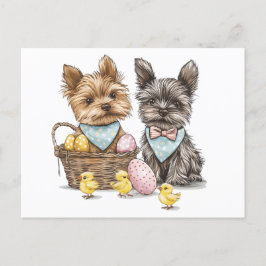 OsterYorkshire Terrier Dogs Feiertagspostkarte