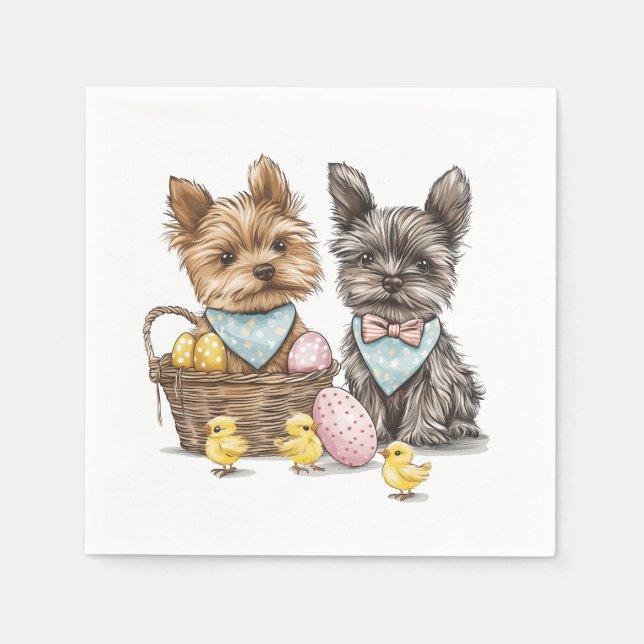 OsterYorkshire Terrier Dogs Serviette (Vorderseite)