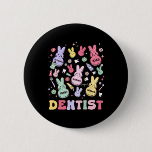 Osterzahnärztin Retro Rdh Zahnarzthygienistin Squa Button