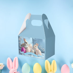 Osterzweikaninchen & Ostereier Gefälligkeitsbox Geschenkschachtel