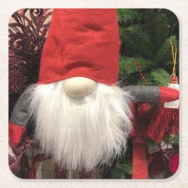 Osteuropäische Weihnachts-Gnome-Untersetzer Rechteckiger Pappuntersetzer