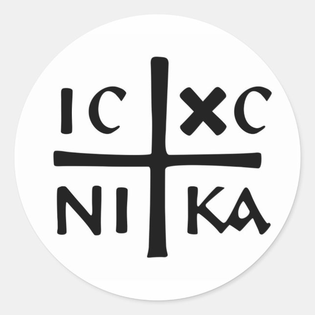Osteuropäisches orthodoxes Religipfensymbol Runder Aufkleber (Vorderseite)