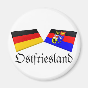 Ostfriesland, Deutschland-Flaggen-Fliesen Magnet