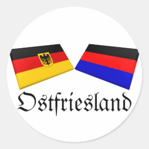 Ostfriesland, Deutschland - Flaggenkippen Runder Aufkleber