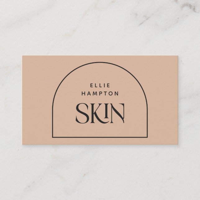 Östhetician Minimalistisch Blush Arch Beauty Kosme Visitenkarte (Vorderseite)