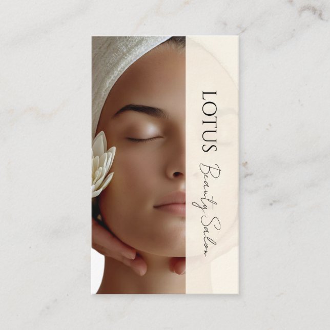 Östhetiker Beautician Beige QR Code & Foto Visitenkarte (Vorderseite)