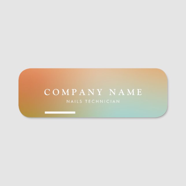 Östhetikerin Holographic Gradient Minimalistisch Namensschild (Vorderseite)