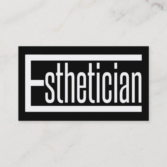 Östhetische Word Black and White Business Card Visitenkarte (Vorderseite)