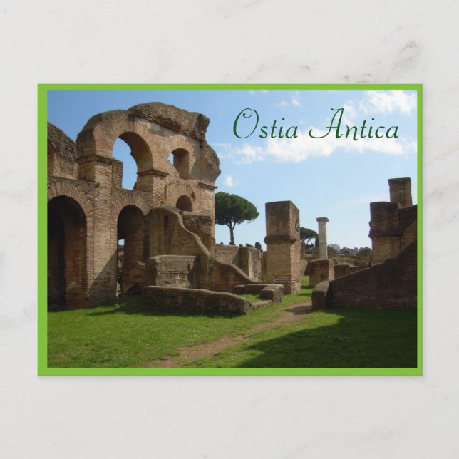 Ostia Antica, Rom mit Text Postkarte (Vorderseite)