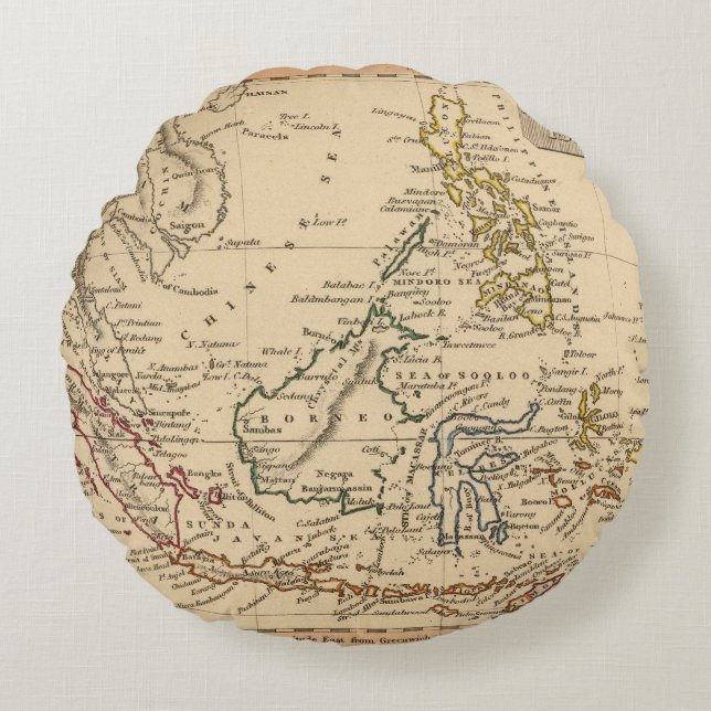 Ostindien-Inseln Rundes Kissen (Vorderseite)