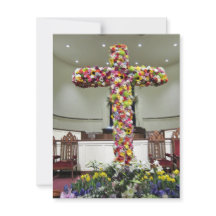 Ostkarte - Schöner Kreuz bedeckt mit Blumen